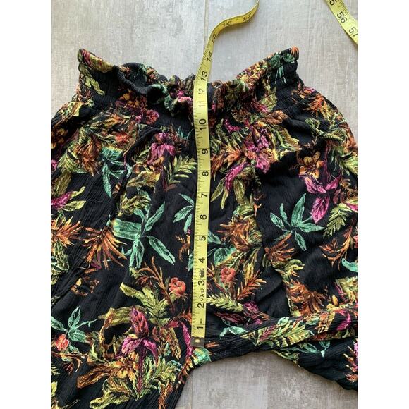 SOLEMIO Los Angeles Boutique Split Leg Cropped Boho Flowy Pants Beach Cover Up L - Picture 5 of 6